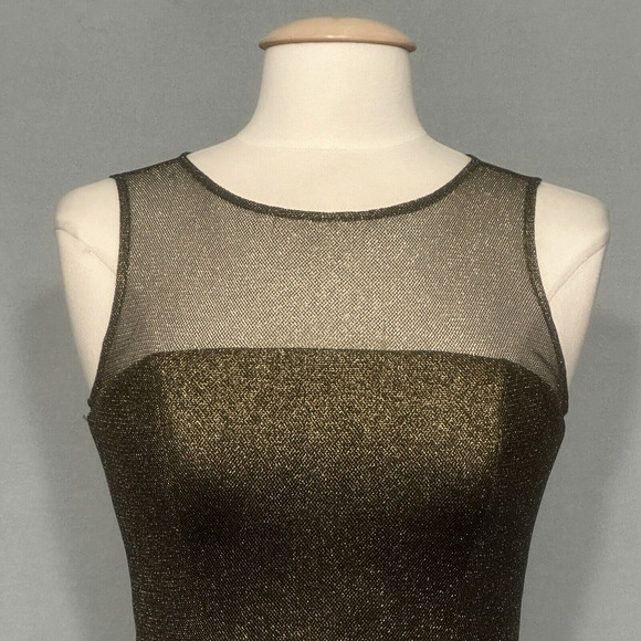 Aidan Aidan Mattox Womens Dress 6 Black Gold Metallic Sparkle Mini Fairygrunge - Picture 2 of 16